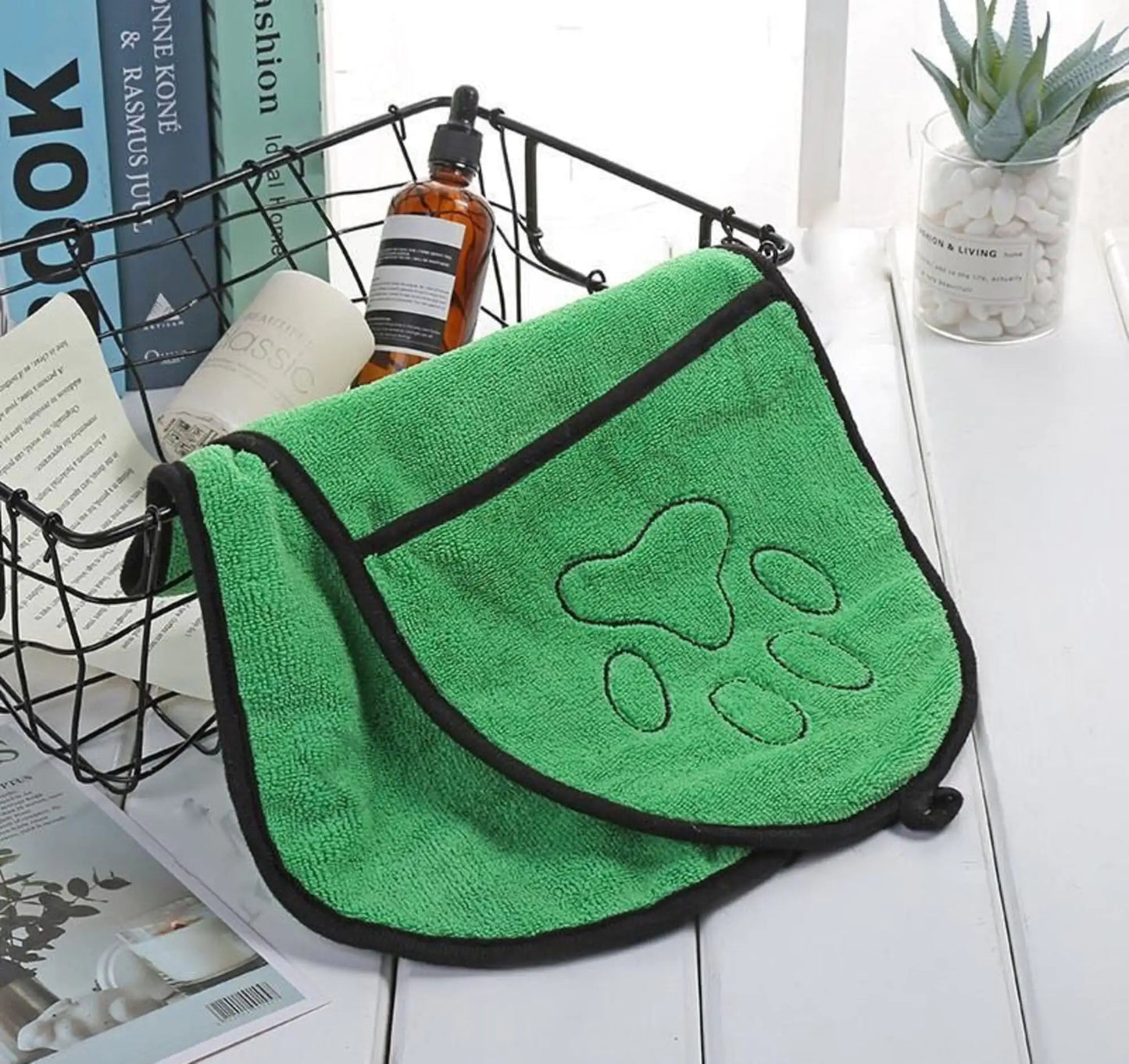 Animaux de compagnie BeNat. Serviette de bain pour chien Design à double poche