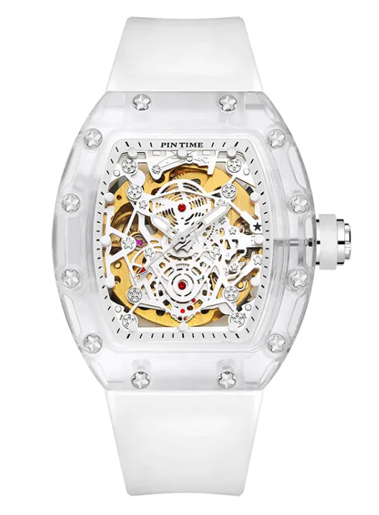 Nouvelle montre mécanique creuse étanche automatique pour hommes