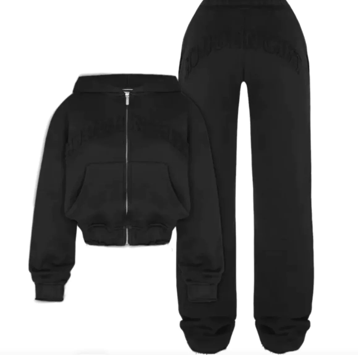 Ensemble deux pièces de haut de tube de transfert de chaleur et de pantalon décontracté taille haute