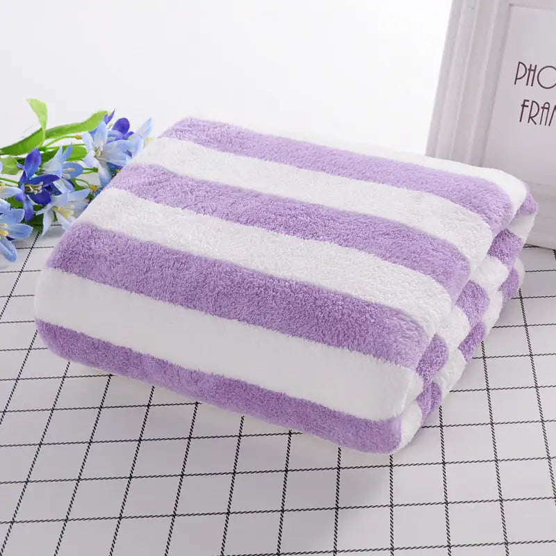 Serviettes de bain en velours corail