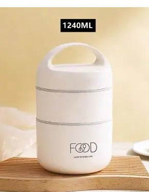 Boîte à lunch en acier inoxydable de grande capacité 1240ML/1590ML