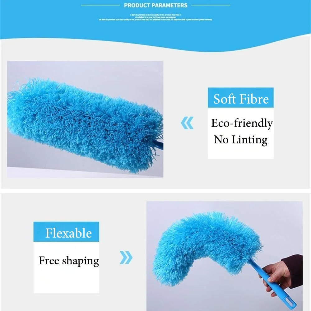 Brosse de nettoyage en microfibre Nettoyant pour poussière Poignée pliable Ventilateur de plafond souple