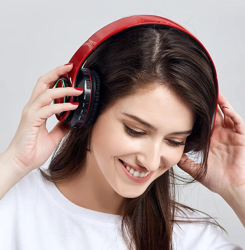 Casque Bluetooth sans fil Super Bass Écouteurs stéréo pliables Casques Micro