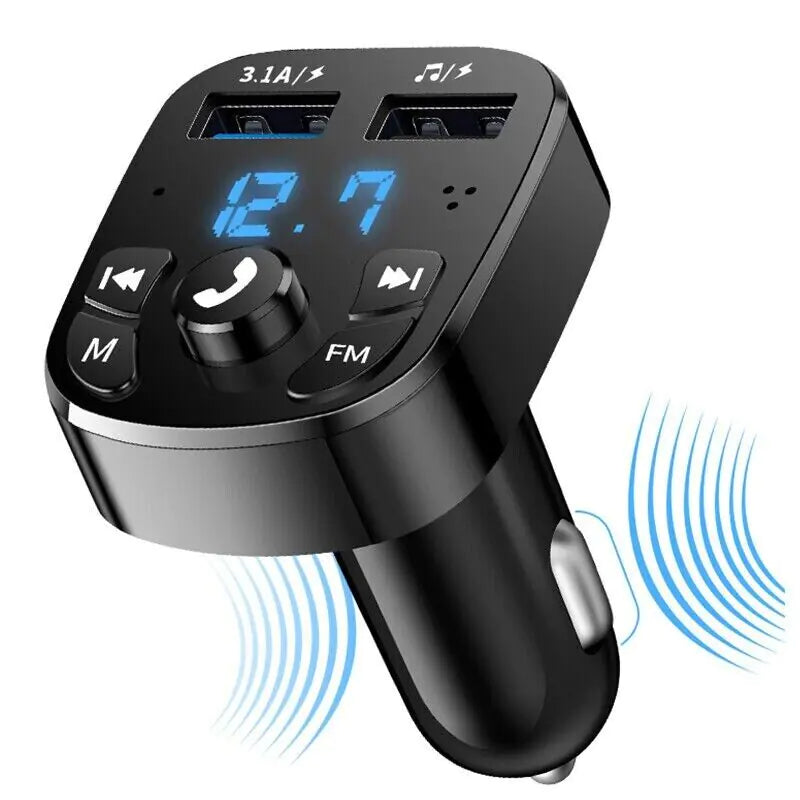 Transmetteur FM Bluetooth pour voiture sans fil Adaptateur de chargeur USB audio MP3 mains libres