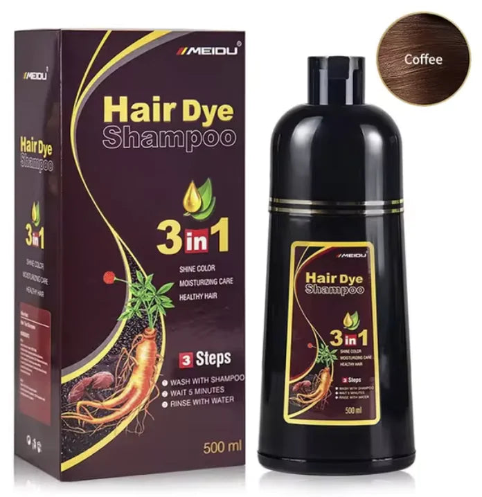 Shampooing de teinture capillaire naturelle 3-en-1 - Couverture grise rapide et facile, nettoie et nourrit