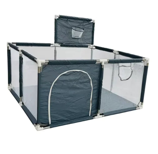 IMBABY Baby Playpend - Barrière de sécurité avec piscine à balles, basket-ball et football pour enfants