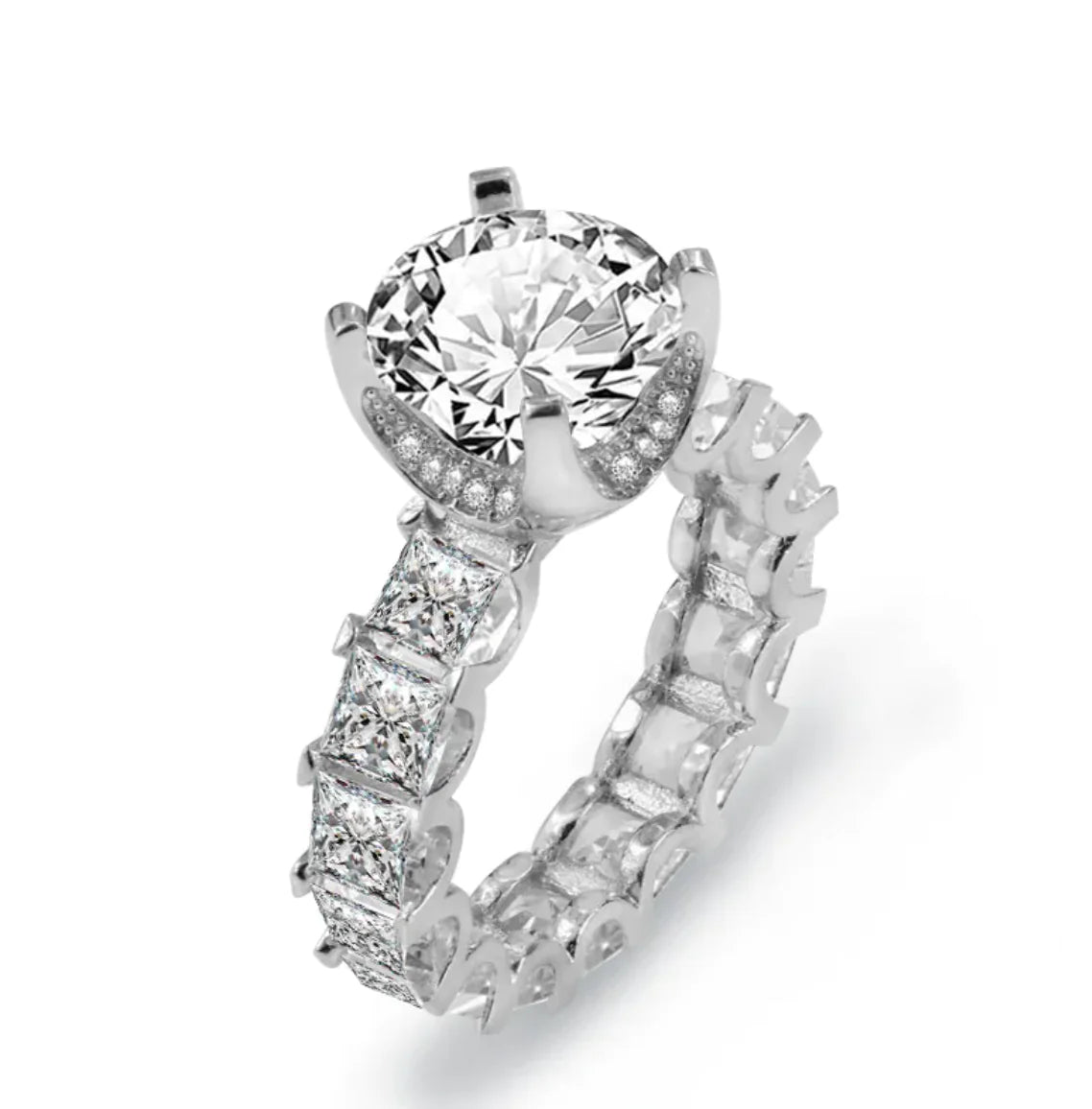Bague de fiançailles en diamant complet super étincelant pour femmes
