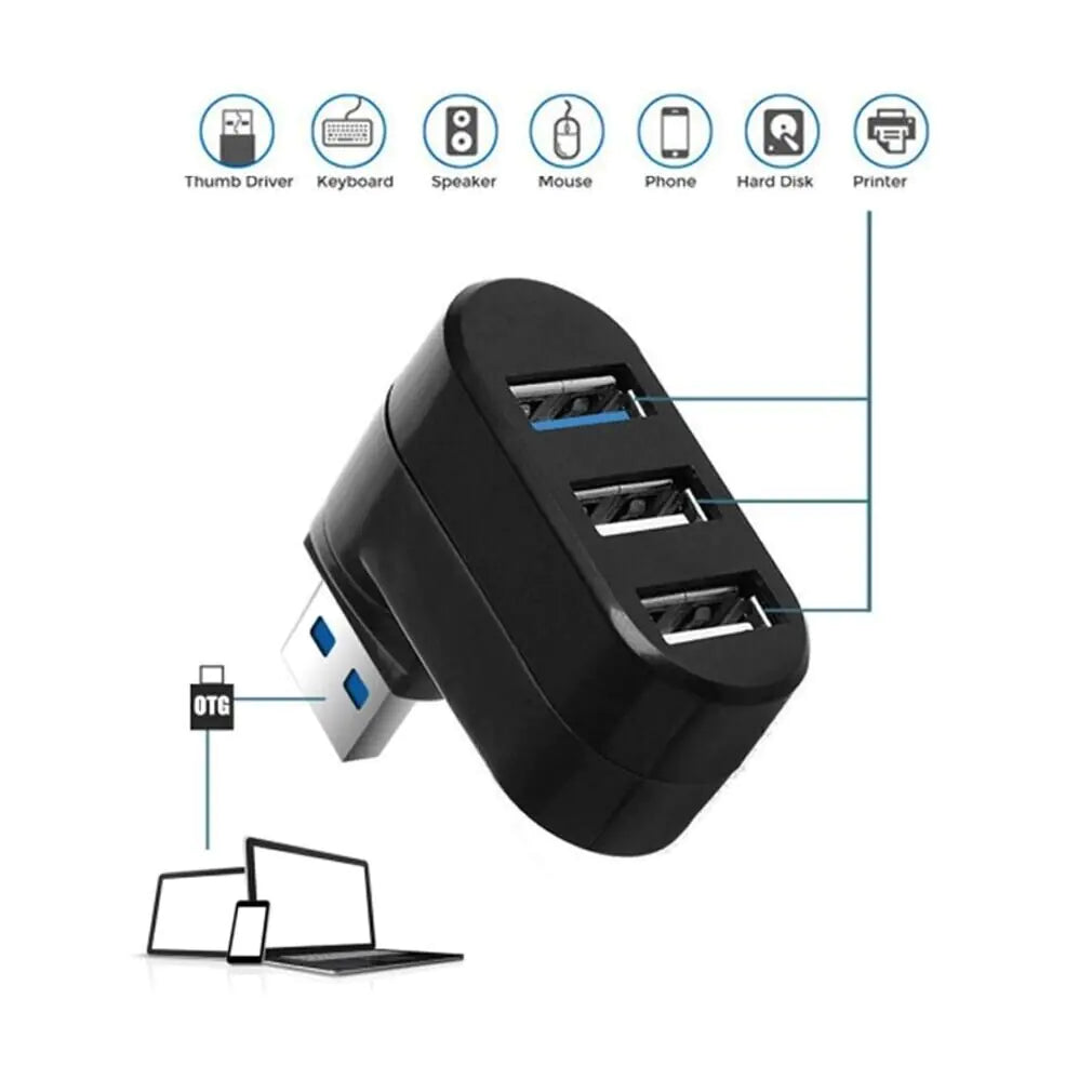 Adaptateur pour ordinateur portable haute vitesse 3 ports USB 3.0 Multi HUB Splitter Expansion Desktop PC
