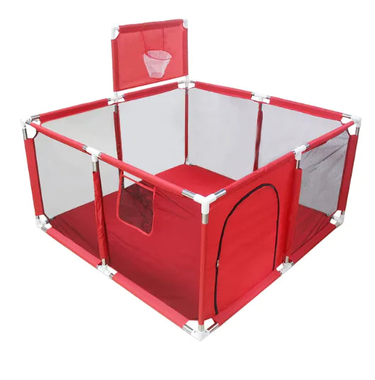 IMBABY Baby Playpend - Barrière de sécurité avec piscine à balles, basket-ball et football pour enfants