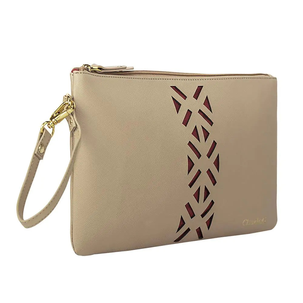 Cuir PractiPouch Large- Tan/Red