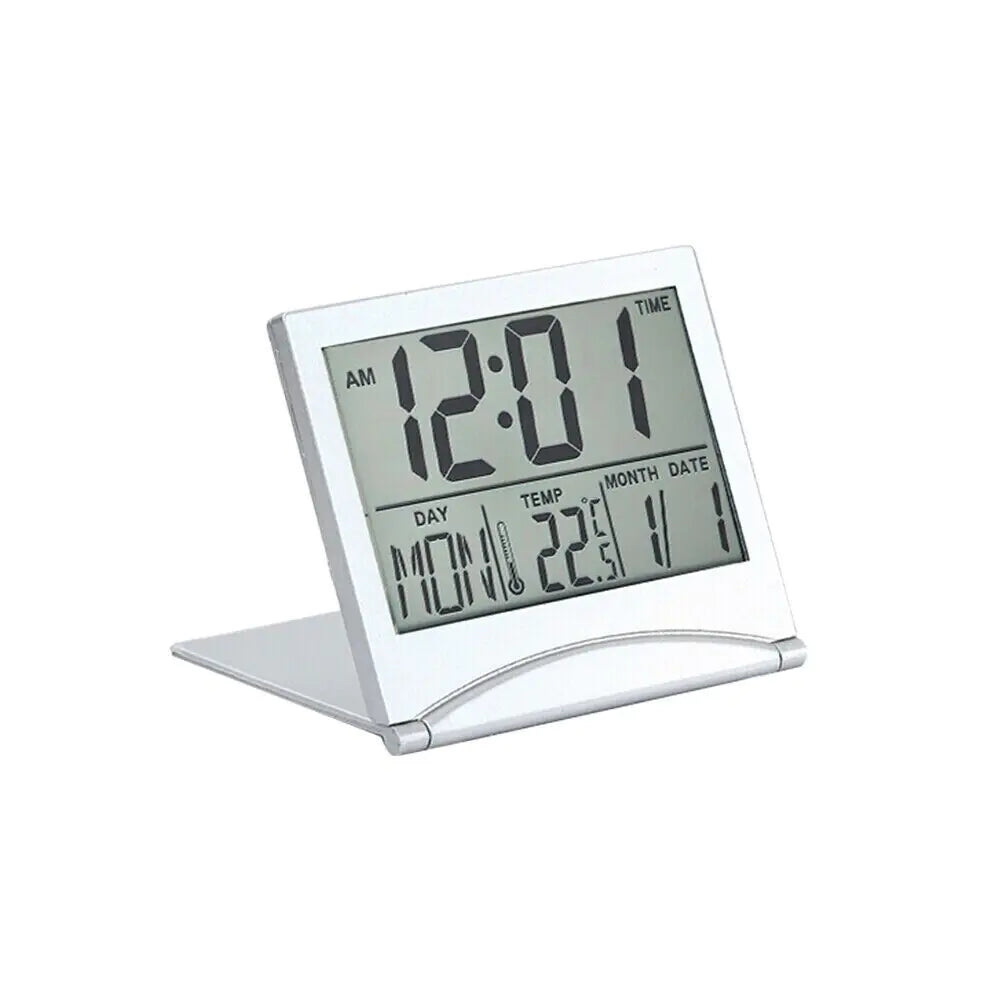 Réveil de voyage numérique Horloge LCD à température pliable Minuterie de bureau compacte Nouveau
