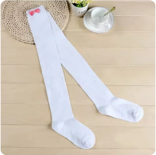 Cuisses brodées à nœud rose Kawaii