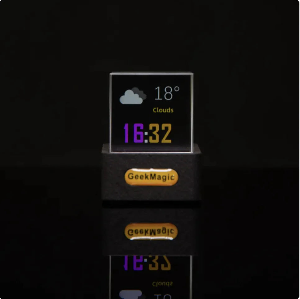 Mini horloge météo WiFi transparente à la mode et décor d'affichage