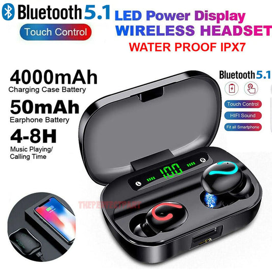 Casque Bluetooth 5.1 Écouteurs sans fil TWS Mini écouteurs Écouteurs stéréo IPX7