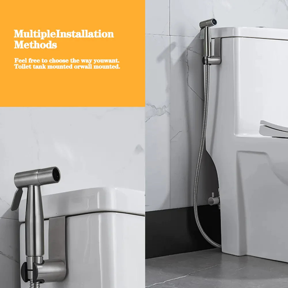 Toilettes Shattaf Adaptateur Tuyau Bidet Spray Pomme de douche à main en acier inoxydable US
