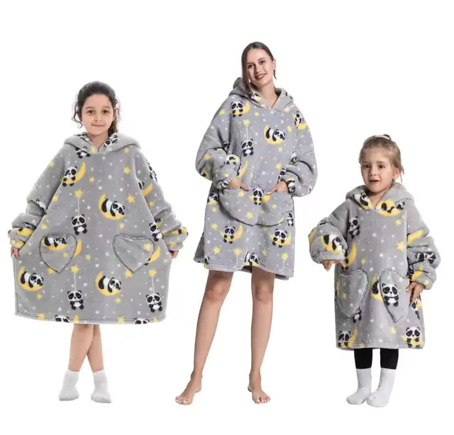 Sweat à capuche en velours surdimensionné en peluche