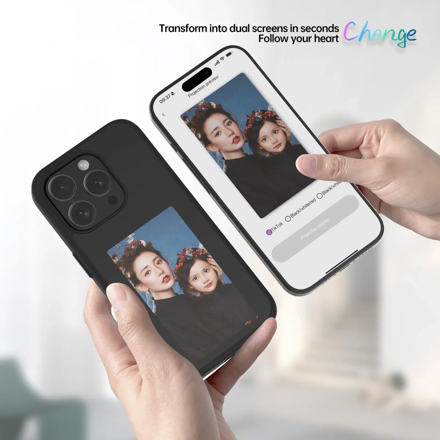Coque de téléphone à projection d'écran
