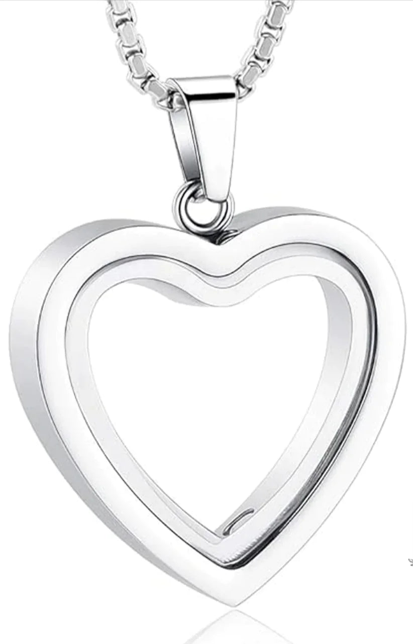 Souvenir sincère : Pendentif de crémation en forme de cœur en acier inoxydable