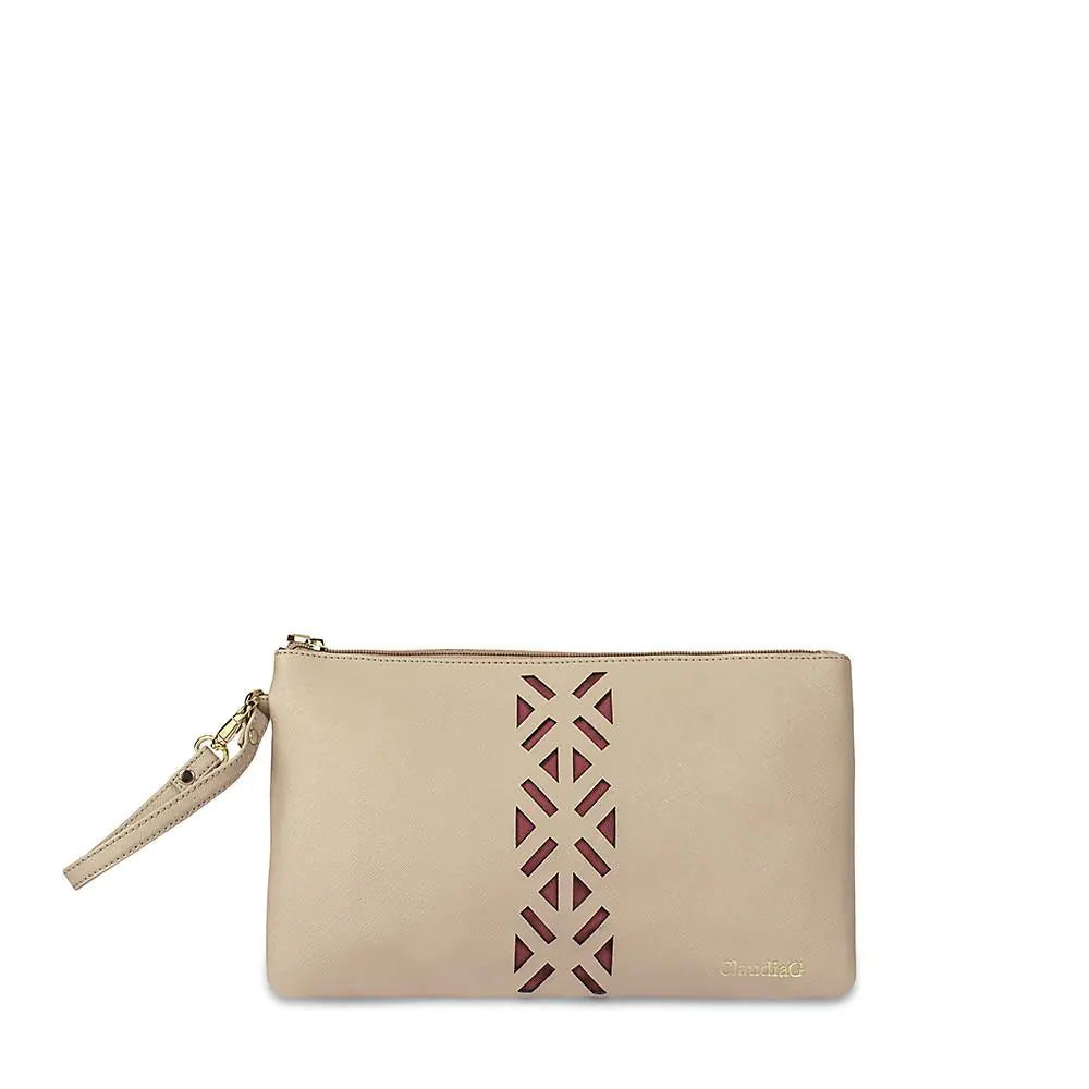 Cuir PractiPouch Large- Tan/Red