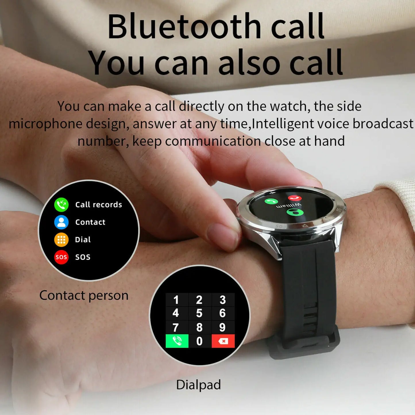 Waterproof Bluetooth Smart Watch Phone Mate Heart Rate Tracker Pour iOS Android