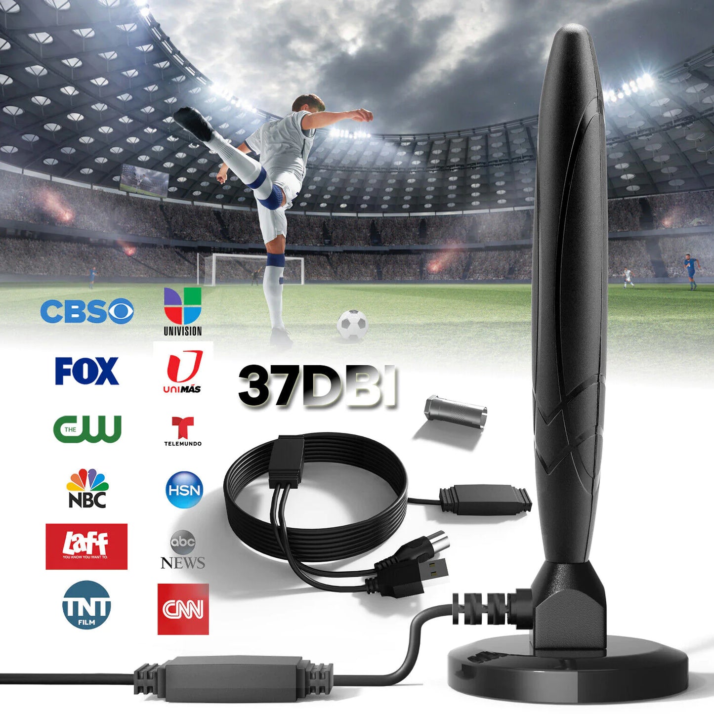 5600Miles Antenne TV améliorée HDTV Amplifiée Numérique 4K 1080P Longue Portée Intérieur