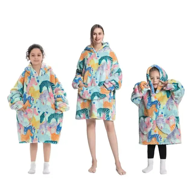 Sweat à capuche en velours surdimensionné en peluche