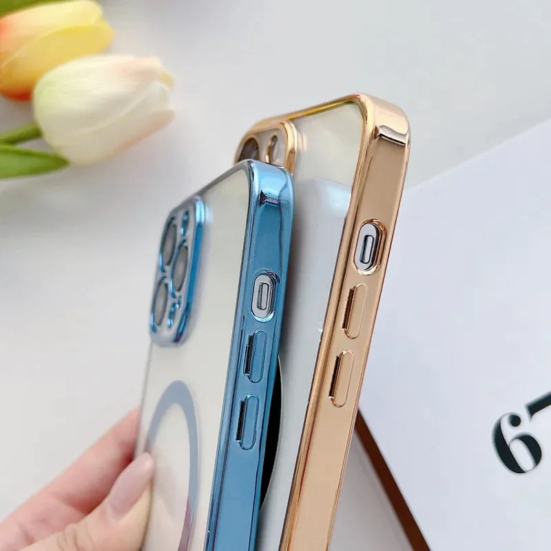 Pour Apple iPhone 14 13 12 11 Pro Max Case Mag Safe Couverture de l'objectif magnétique de l'appareil photo