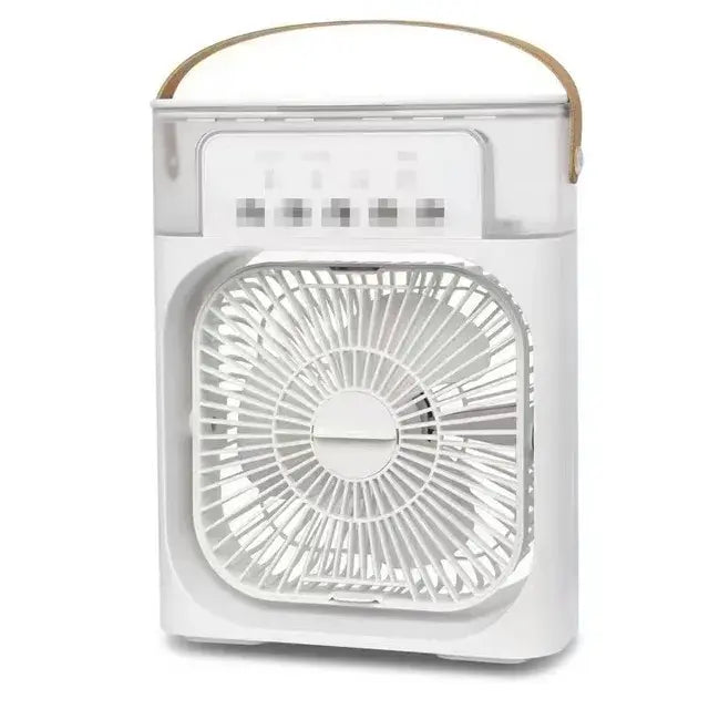 Ventilateur électrique USB 3-en-1 portable avec veilleuse à LED et humidificateur de brouillard d'eau