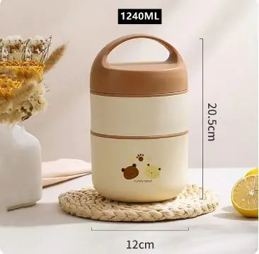 Boîte à lunch en acier inoxydable de grande capacité 1240ML/1590ML