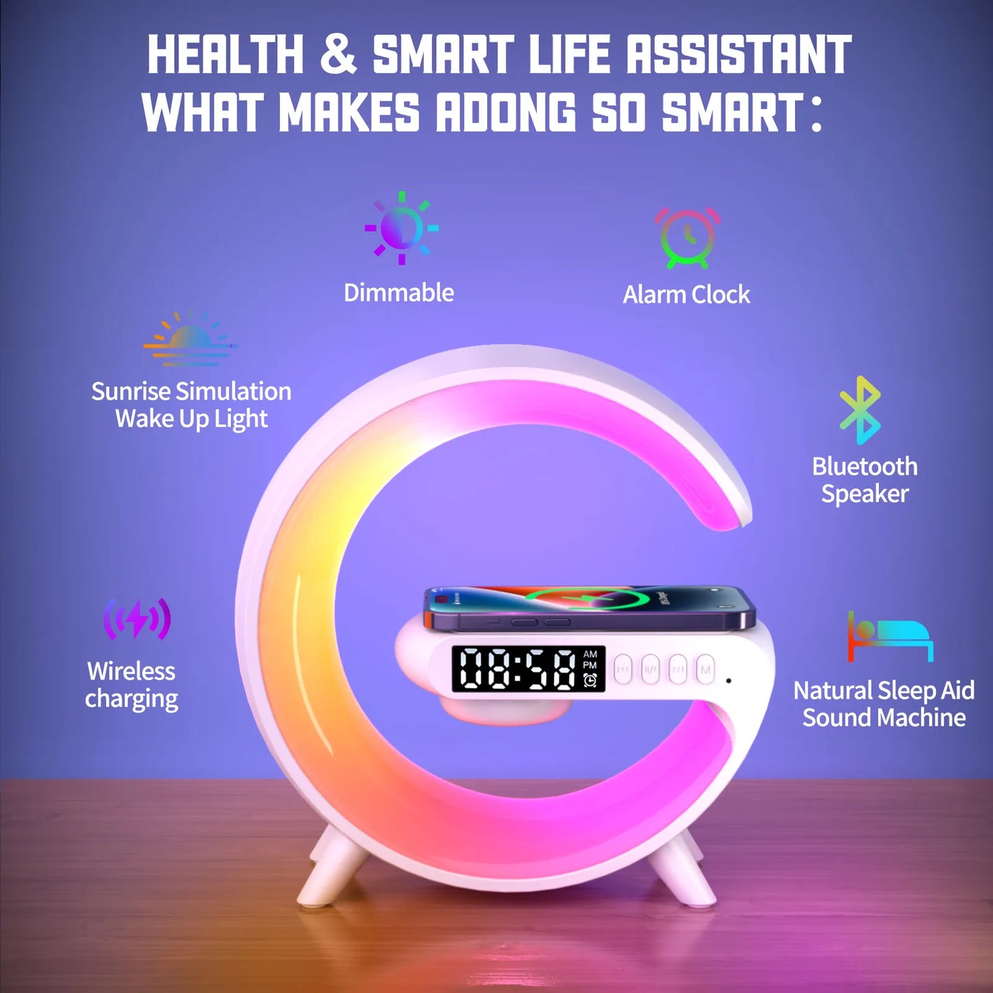 Haut-parleur de support de chargeur sans fil multifonction