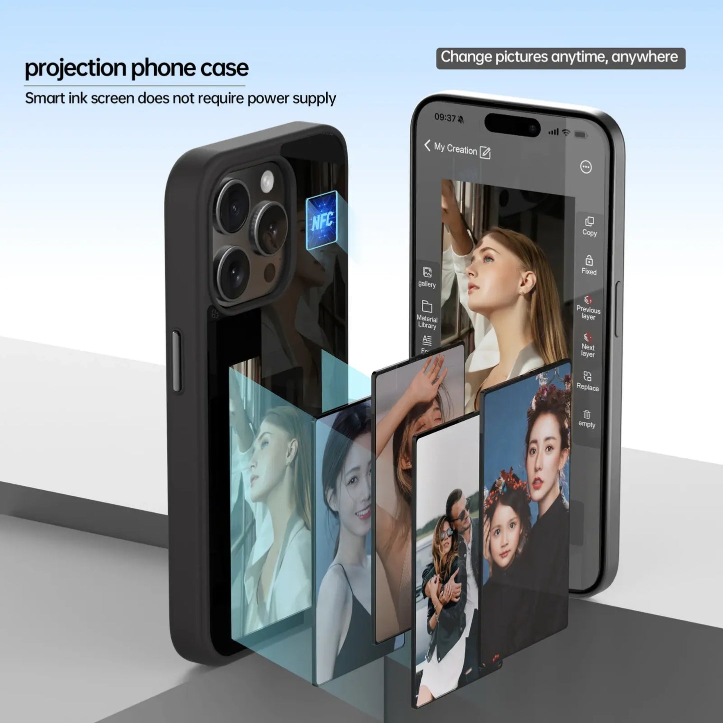 Coque de téléphone à projection d'écran