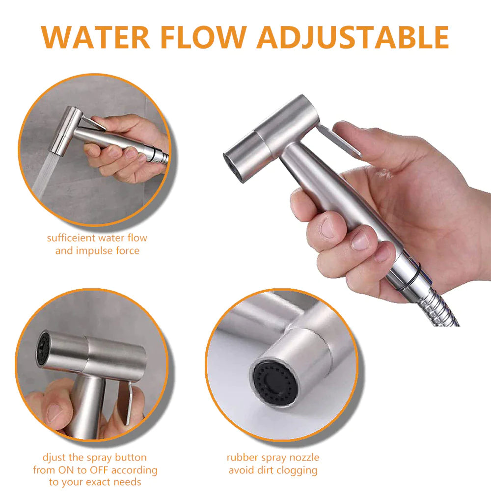 Toilettes Shattaf Adaptateur Tuyau Bidet Spray Pomme de douche à main en acier inoxydable US