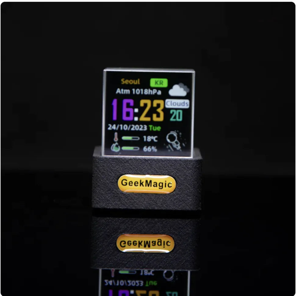 Mini horloge météo WiFi transparente à la mode et décor d'affichage