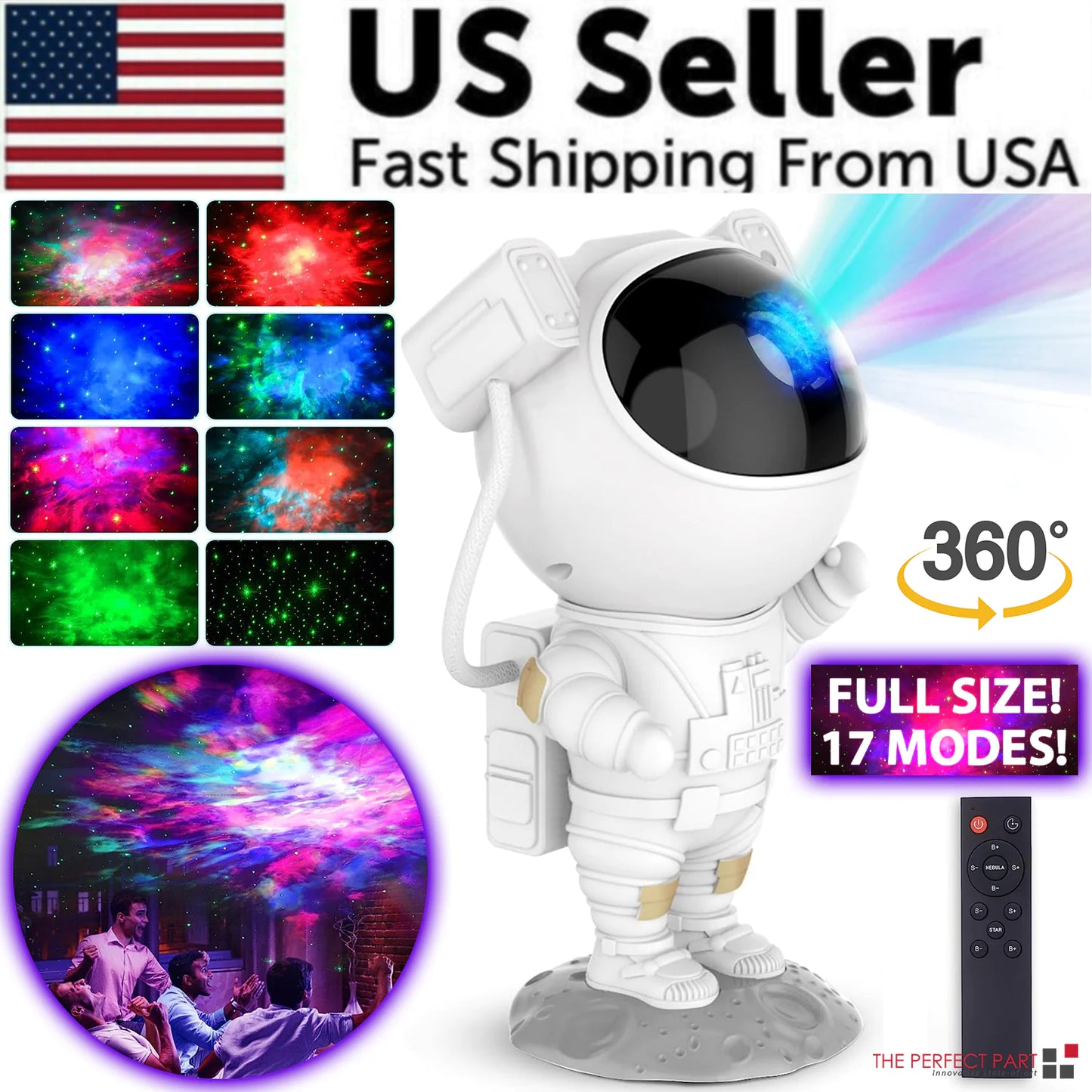 Projecteur d'astronaute Galaxy Starry Sky Night Light Ocean Star LED Lamp Remote