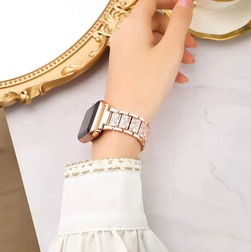 Crystal Bling Band Case iWatch Strap pour Apple Watch Ultra Series 8 7 SE 6 5 4 3