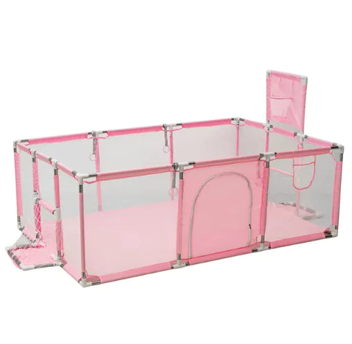IMBABY Baby Playpend - Barrière de sécurité avec piscine à balles, basket-ball et football pour enfants