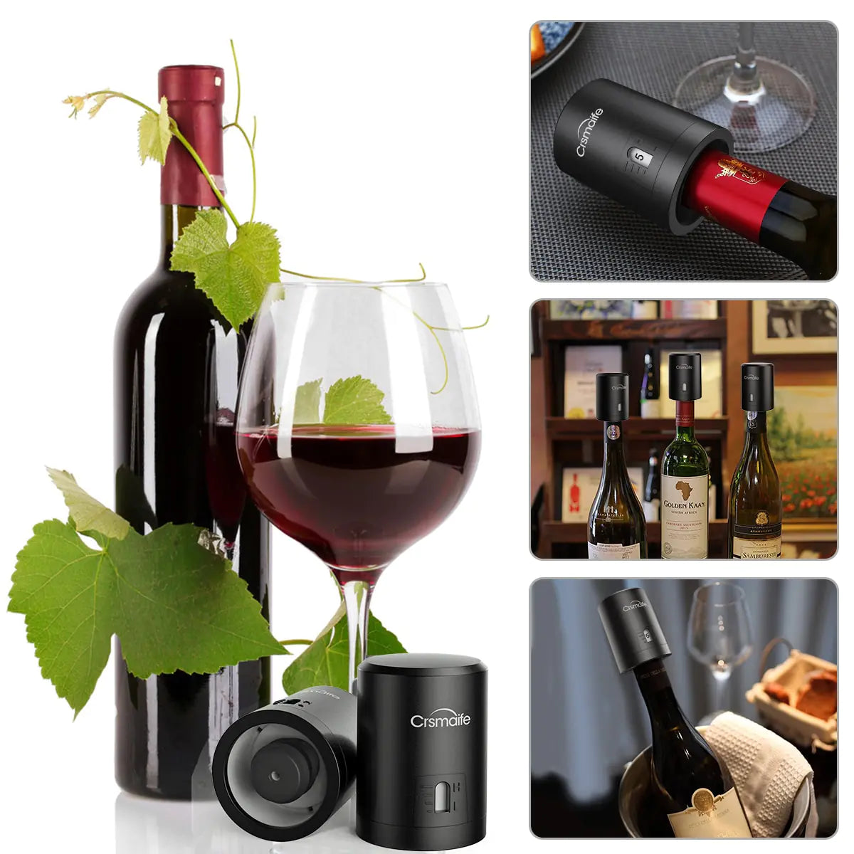 Bouchon de bouchon de bouteille de vin rouge sous vide
