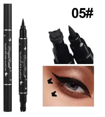 2-en-1 Butterfly Eyeliner & Stamp - Noir imperméable