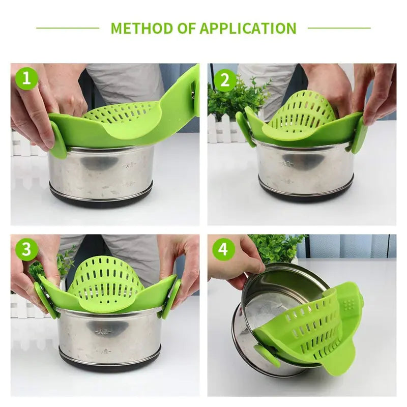 Passoire universelle en silicone à clip