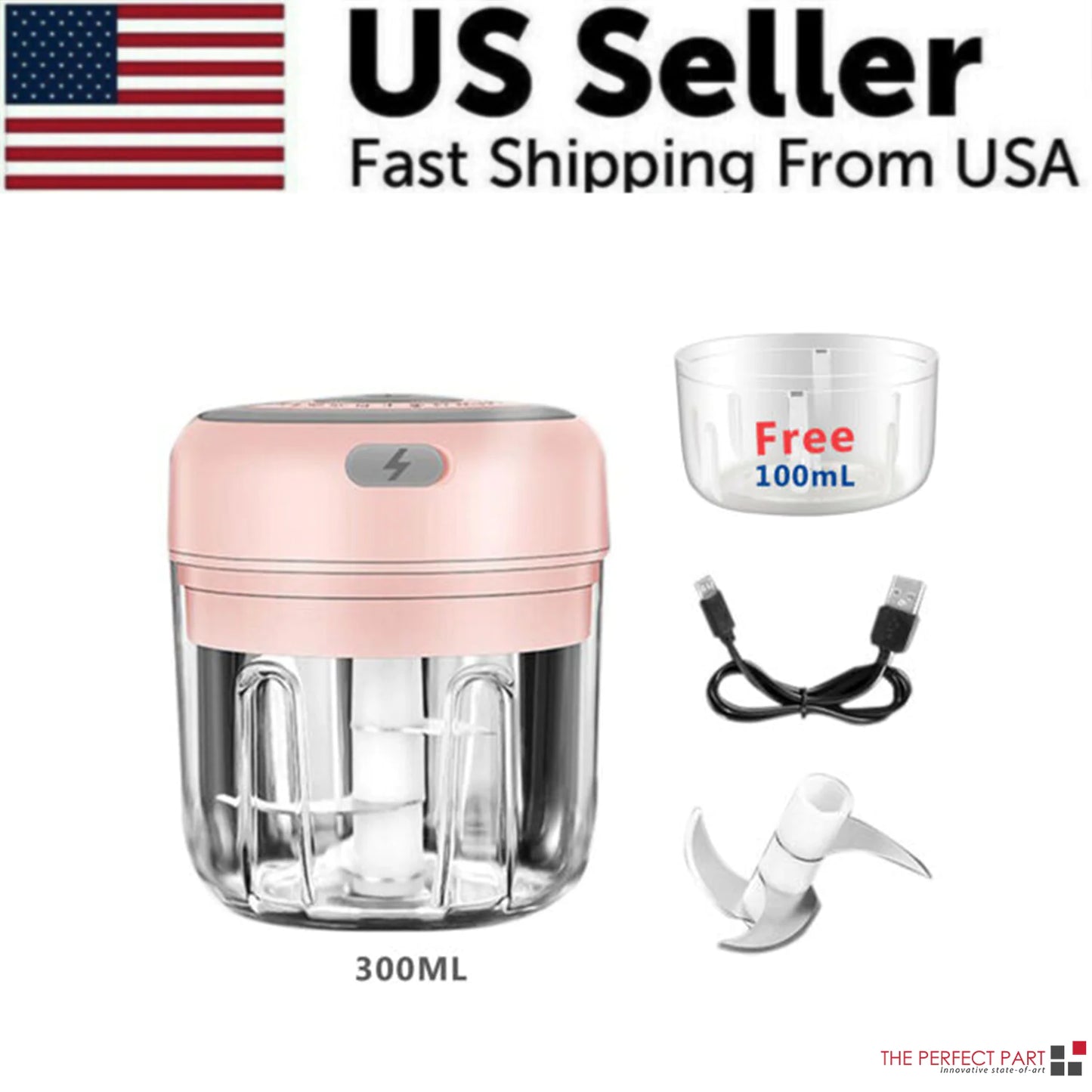 Électrique 300ML Ail Presse Chopper Chili Oignon Fruits Viande Hachoir Mélangeur Mélangeur