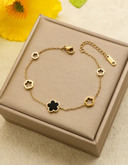Bracelet réglable en acier inoxydable LuxeClover