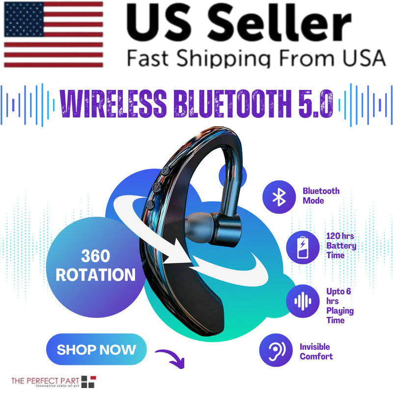 Casque d'écoute sans fil Bluetooth 5.0 Casque de conduite de camionneur Réduction du bruit