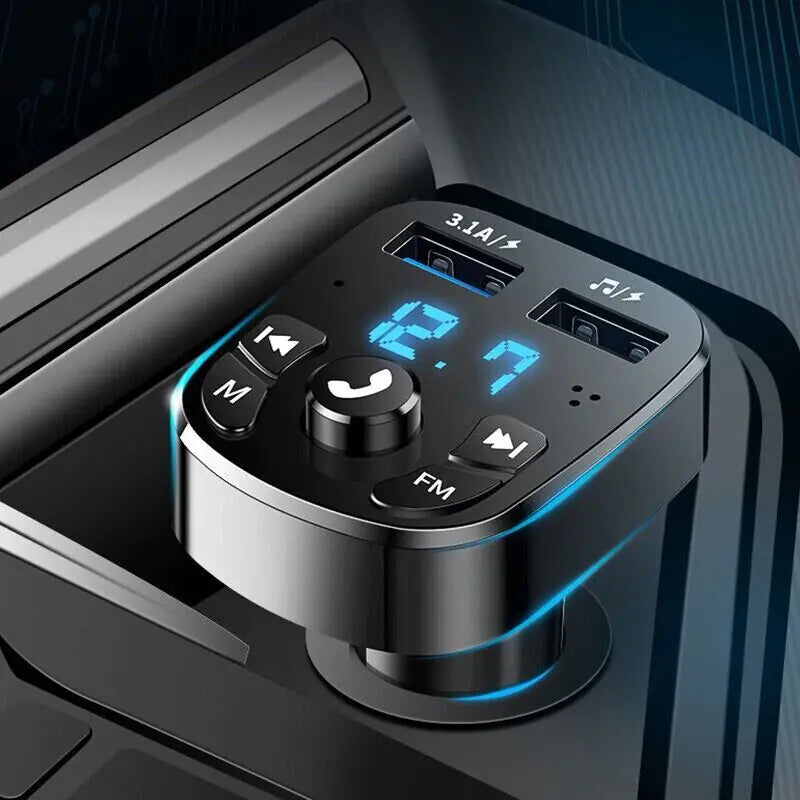 Transmetteur FM Bluetooth pour voiture sans fil Adaptateur de chargeur USB audio MP3 mains libres