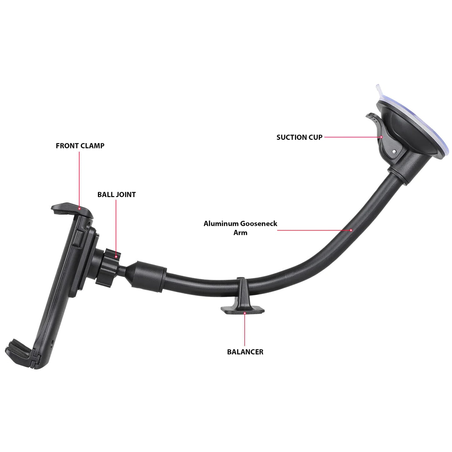 Support de pare-brise de voiture universel à 360° Support de bureau pour téléphone portable Tablette iPad GPS