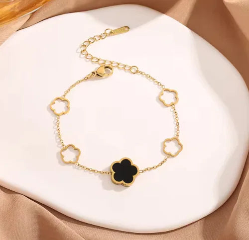 Bracelet réglable en acier inoxydable LuxeClover