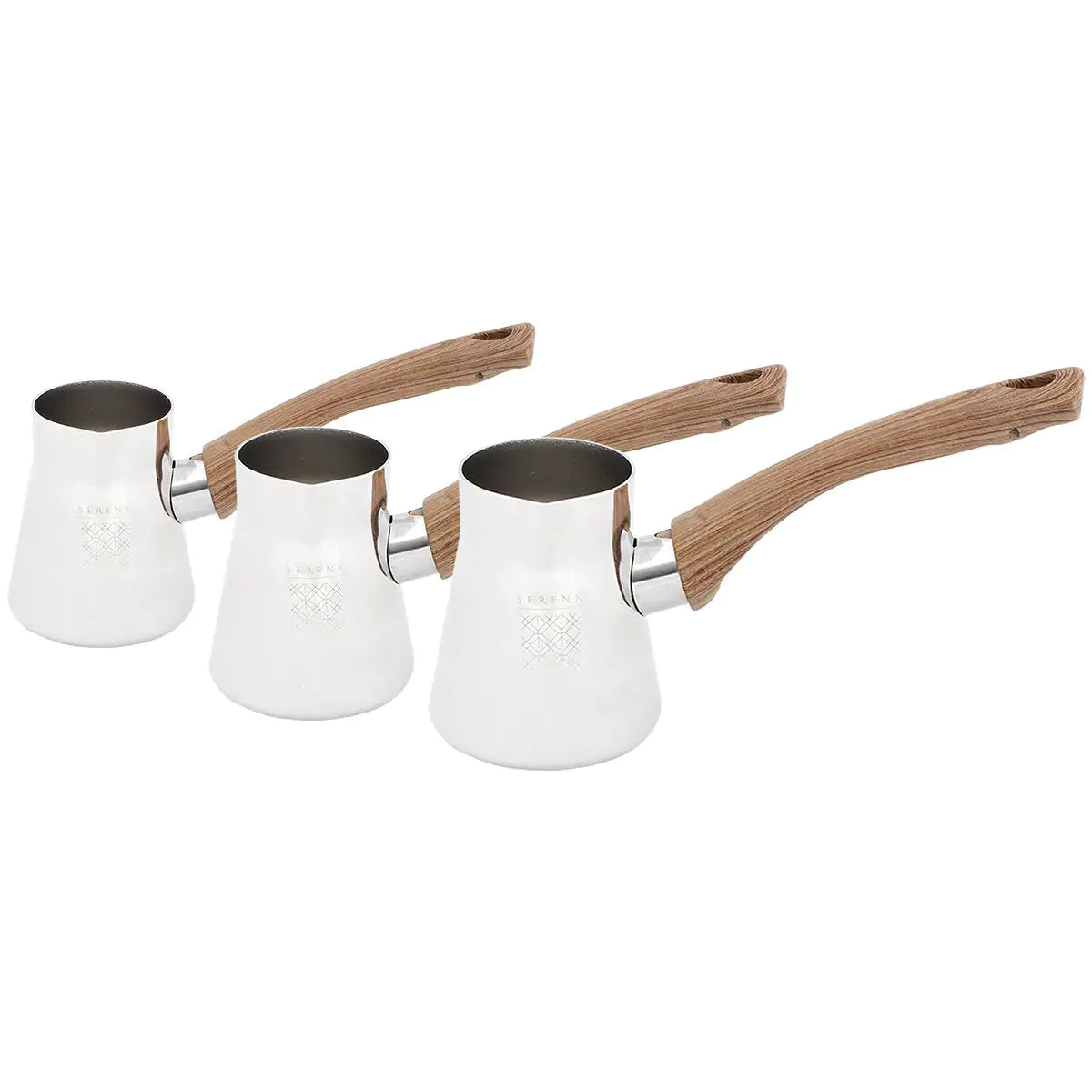 Serenk Définition Ensemble de cafetière en acier inoxydable de 4 pièces avec support