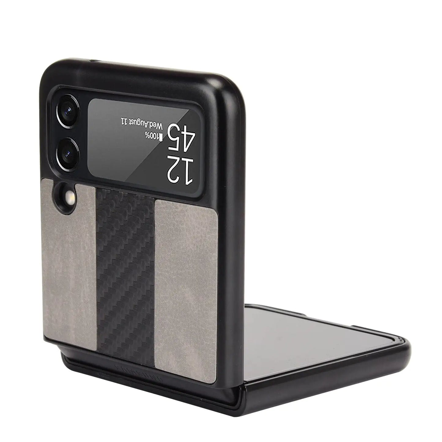 Pour Samsung Galaxy Z Flip 3 5G Housse de téléphone en cuir pliant mince et antichoc