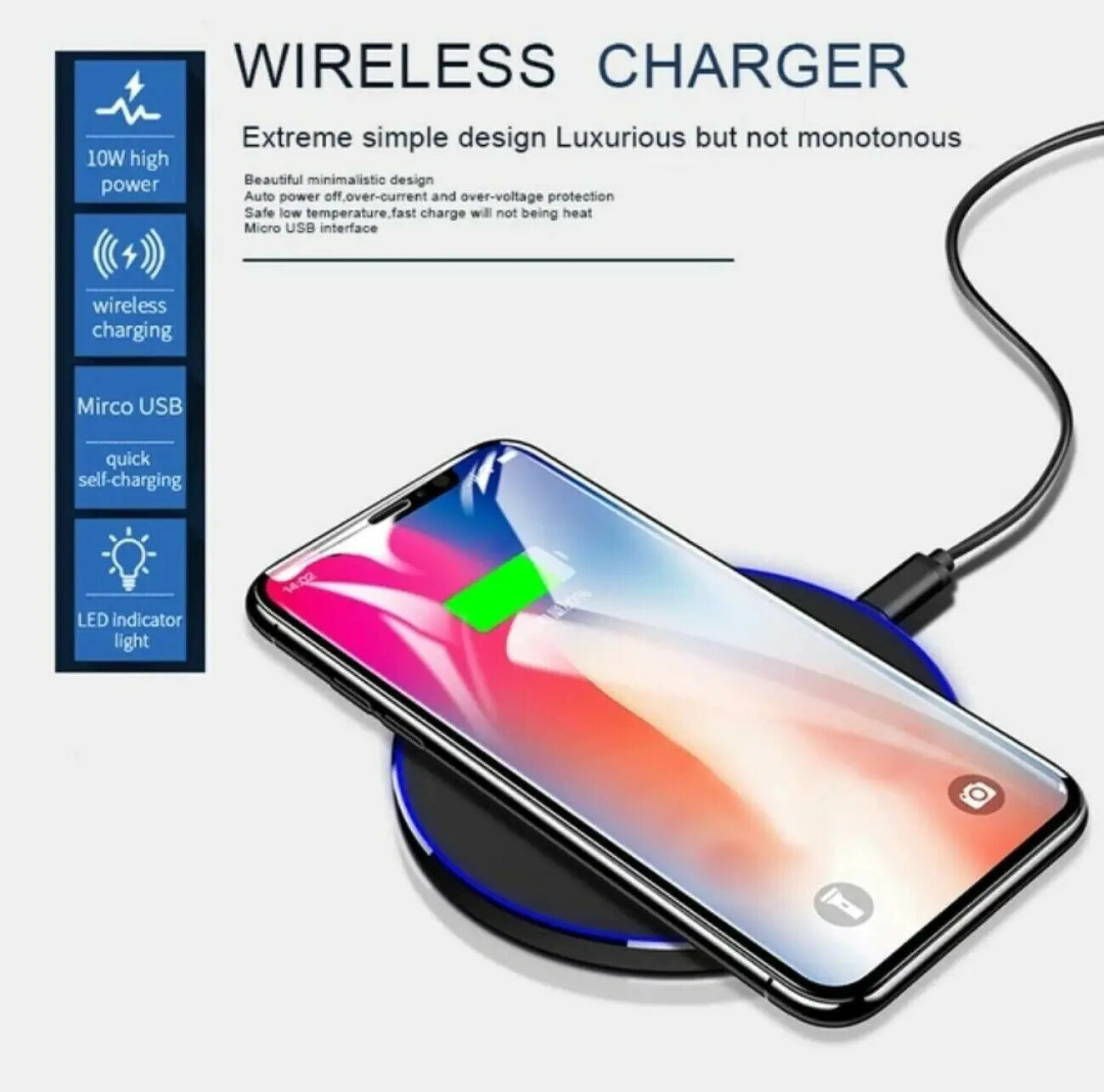 Chargeur sans fil de 20 W Chargeur rapide pour Samsung iPhone XS Max X XR 12 13 Pro