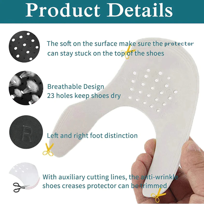 Paire de chaussures de sport Anti-crésures Protecteur de réduction de la force de l'orteil Couverture de chaussures de plis