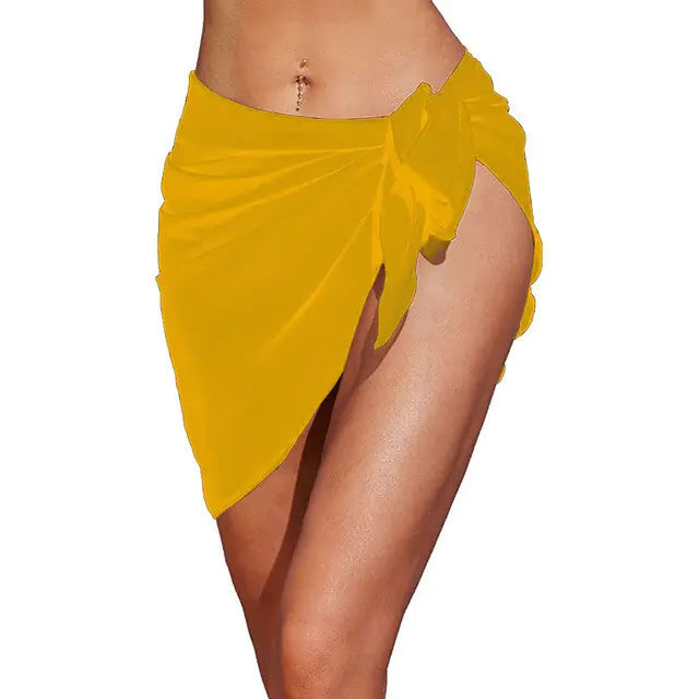 Enveloppe de sarong de plage en mousseline de soie transparente